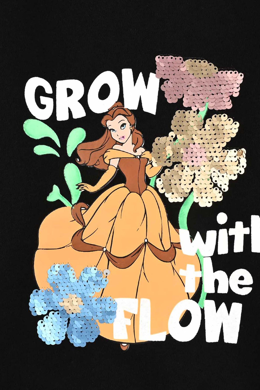 Girls Fleece Sweatshirt Grow With Flow-BLACK