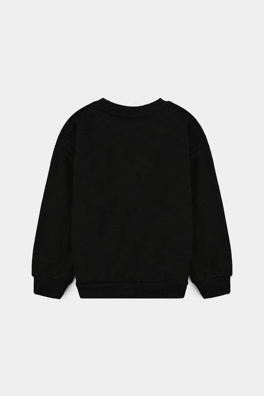 Girls Fleece Sweatshirt Grow With Flow-BLACK