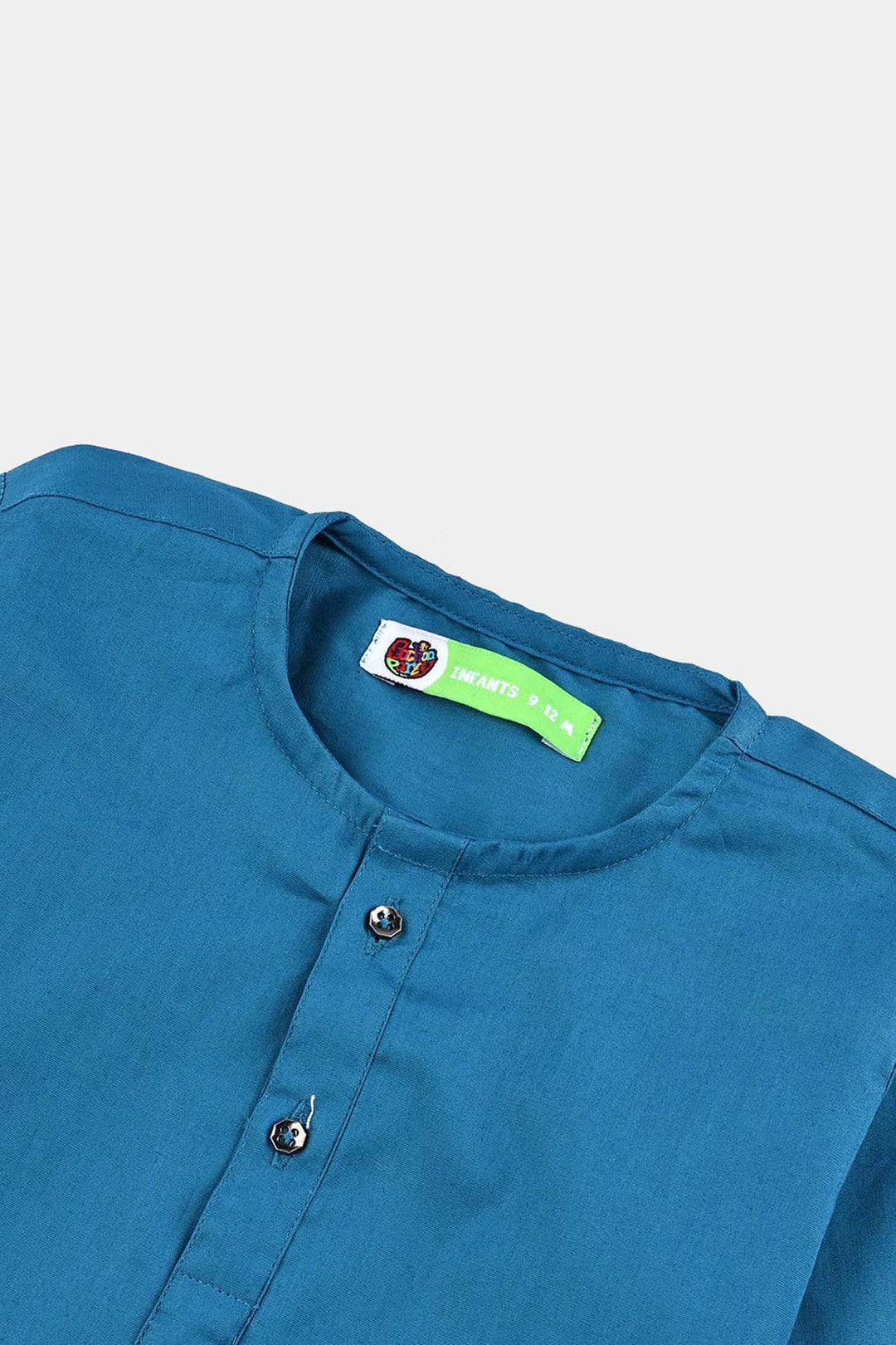 Infant Boys Cotton Poplin Basic Kurta-Sea Port