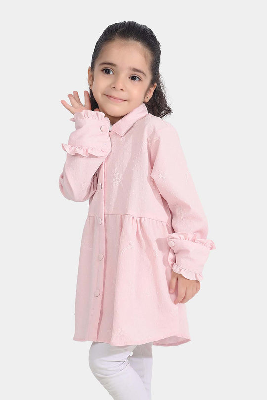 Girls Poly Cotton Casual Top Soft-Pink