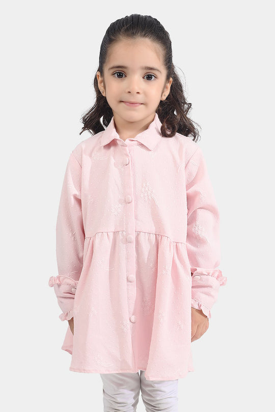 Girls Poly Cotton Casual Top Soft-Pink