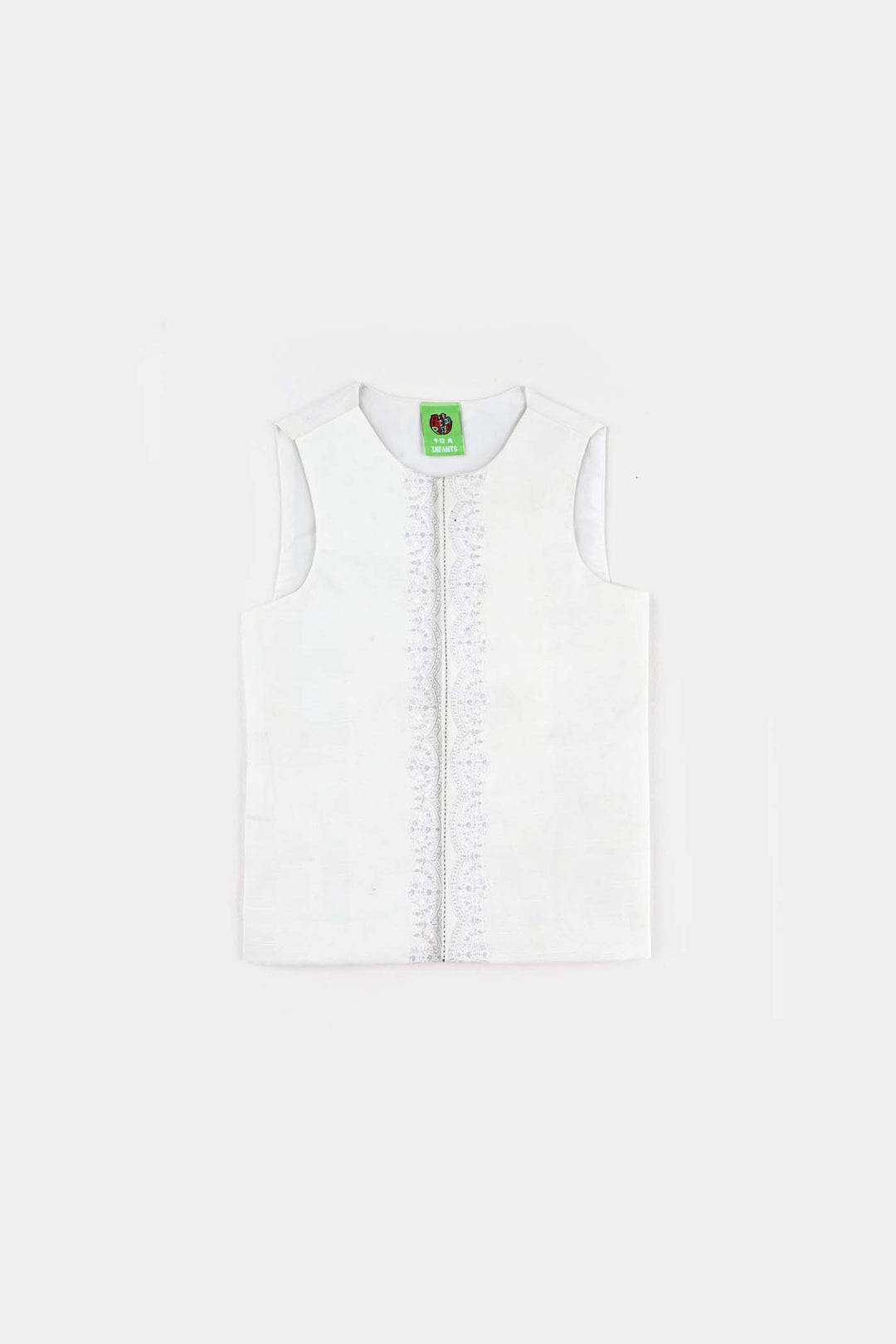 Infant Boys Poly Viscose 3 Piece Suit-White