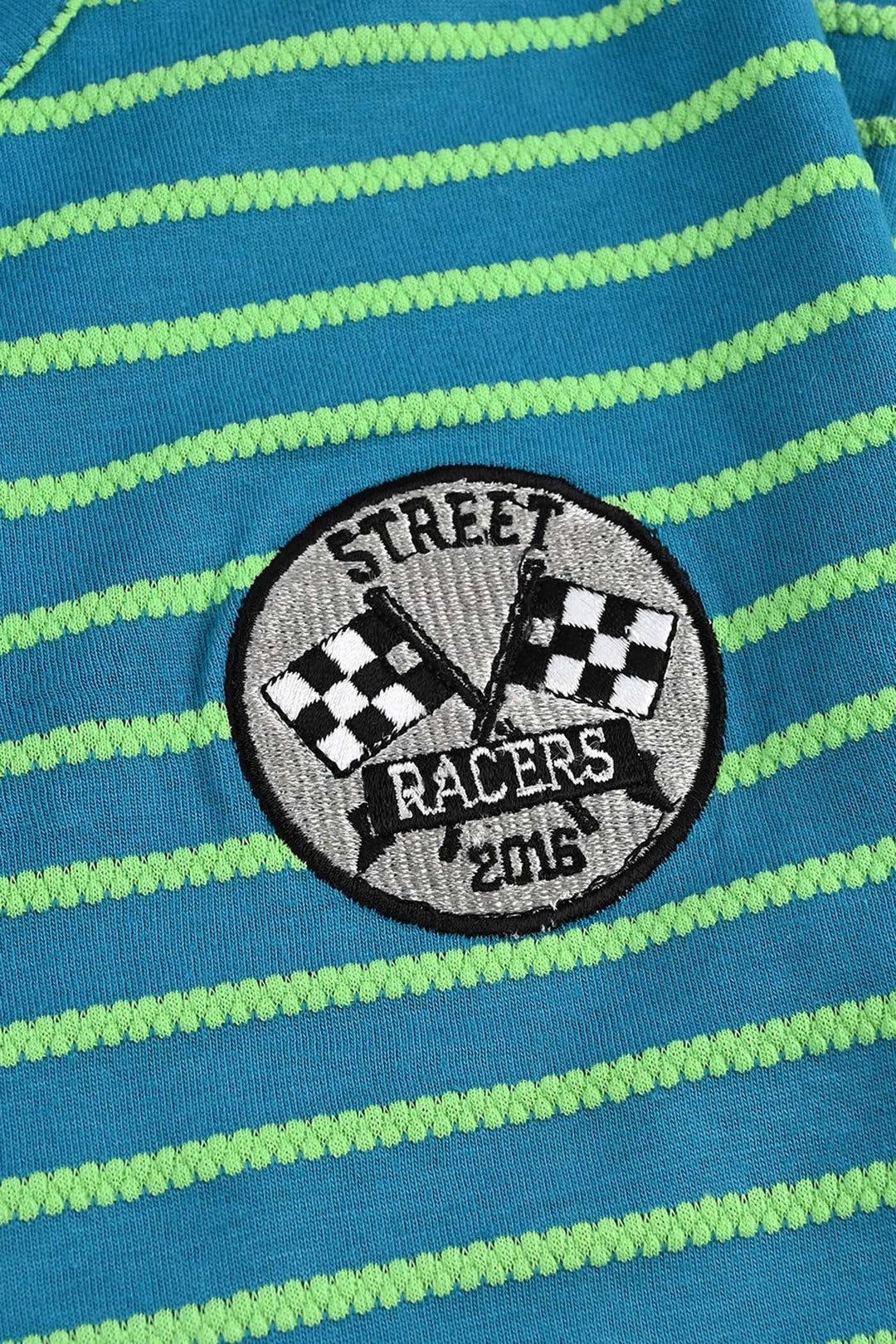 Boys Jacquard Striped T-Shirt (Street Racer) - Green