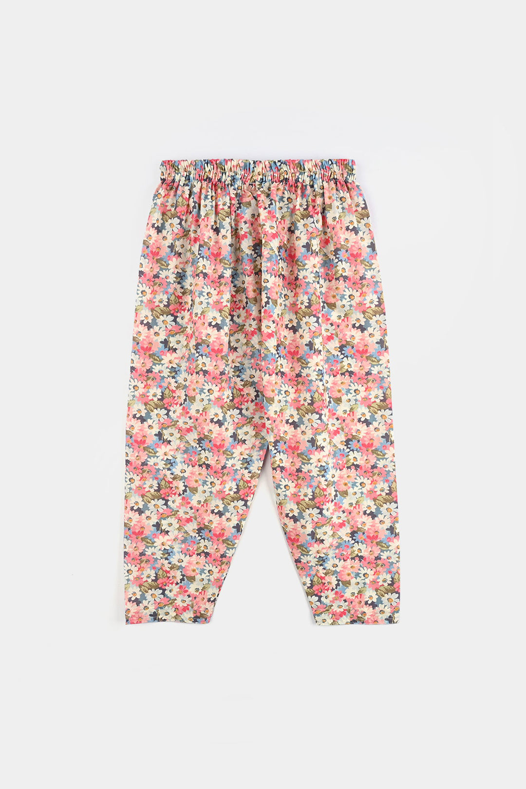 Infant Girls Cotton Poplin Printed & Emb 2Pcs Peach-Multi