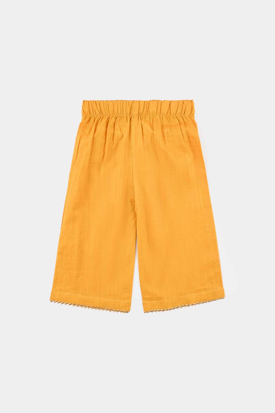 Infant Girls Cotton Slub Emb 2Pcs Laila-Mustard