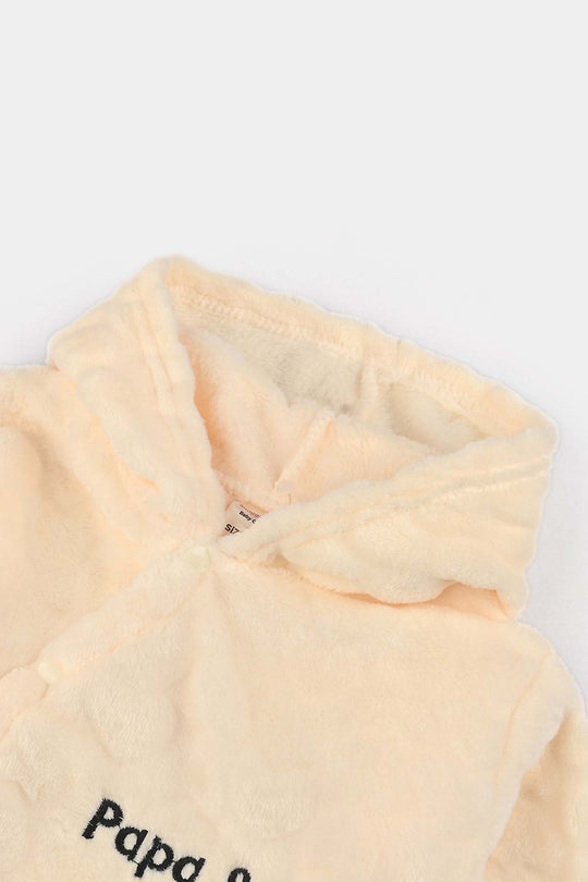 Infant Unisex Sherpa Romper-BEIGE