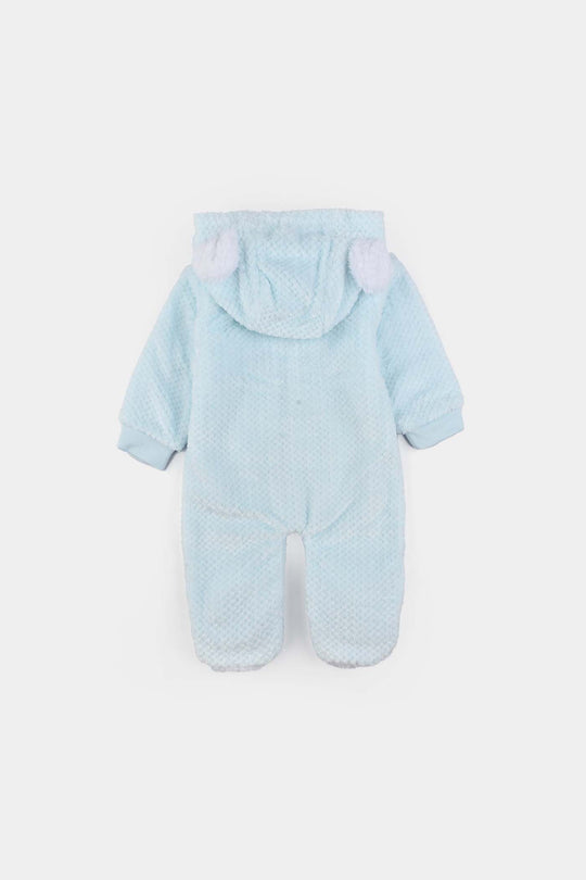 Infant Unisex Sherpa Romper-BLUE