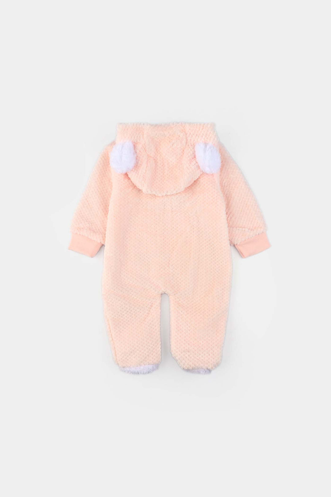 Infant Unisex Sherpa Romper-Pink