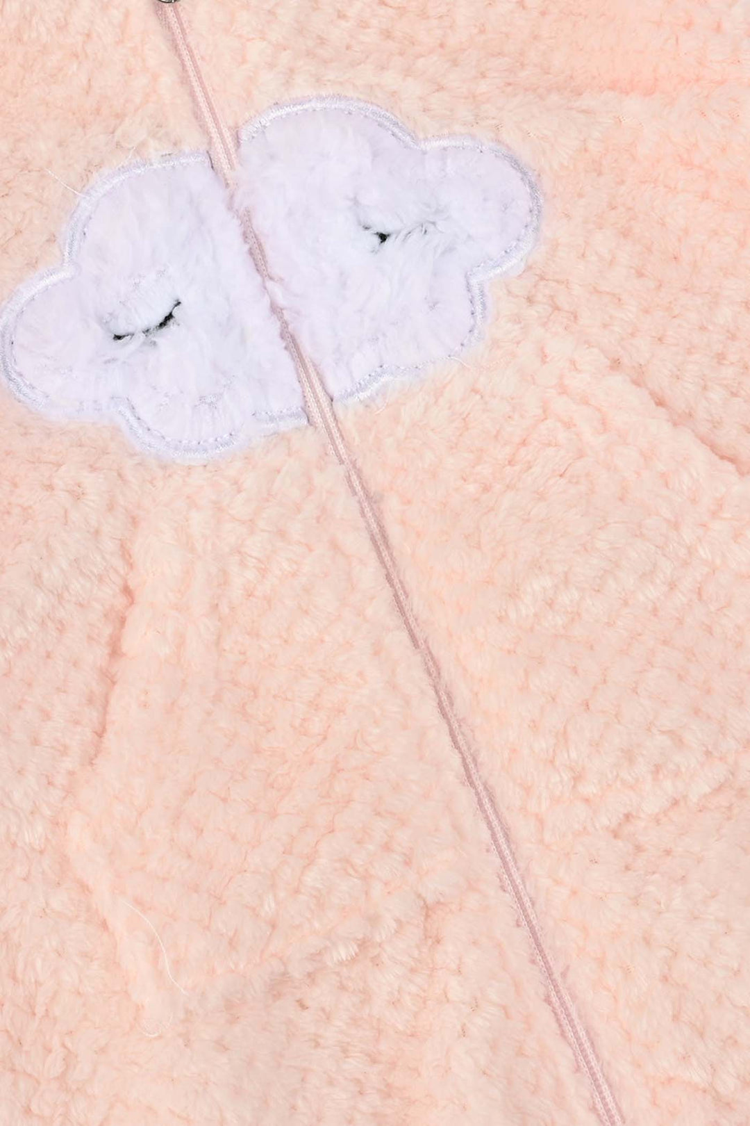 Infant Unisex Sherpa Romper-Pink