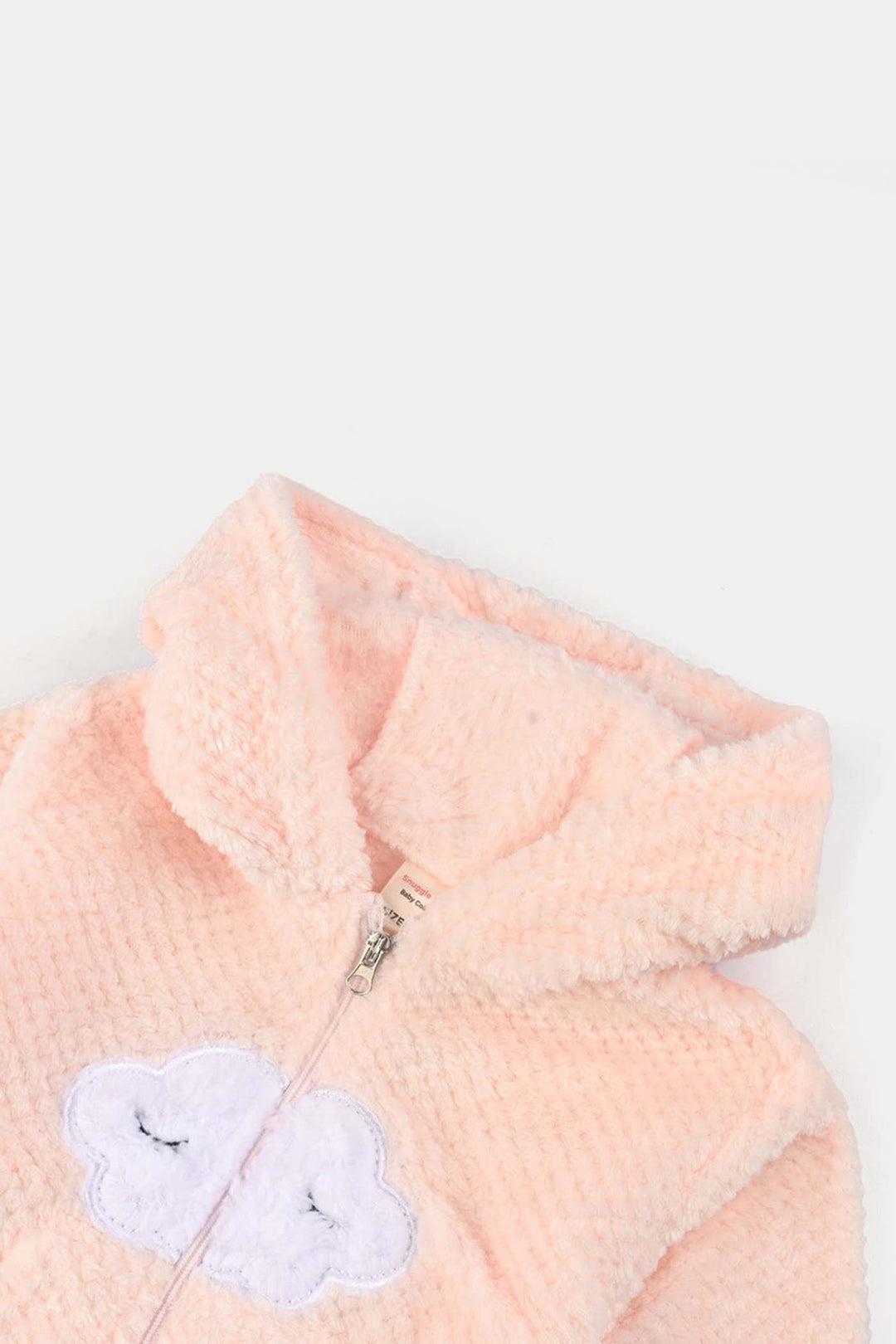 Infant Unisex Sherpa Romper-Pink