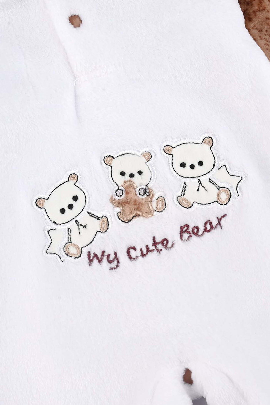 Infant Unisex Velour Romper-White