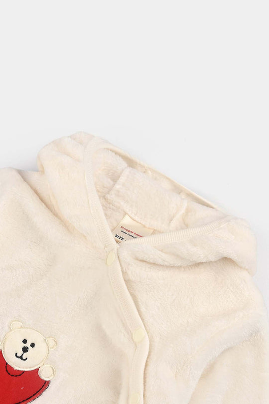 Infant Unisex Sherpa Romper-BEIGE