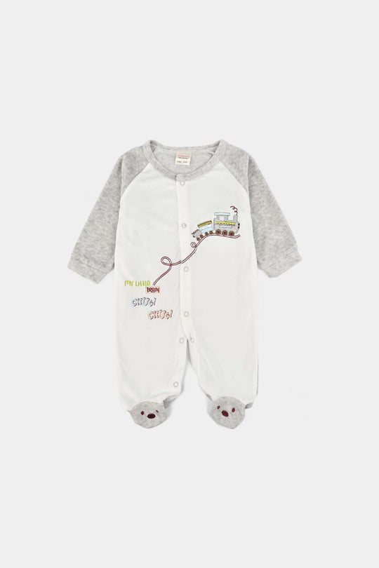Infant Unisex Terry Romper-GREY