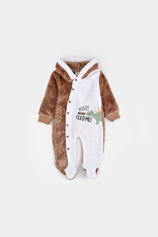 Infant Unisex Velour Romper-White