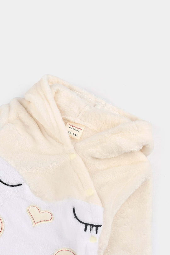 Infant Unisex Sherpa Romper-BEIGE