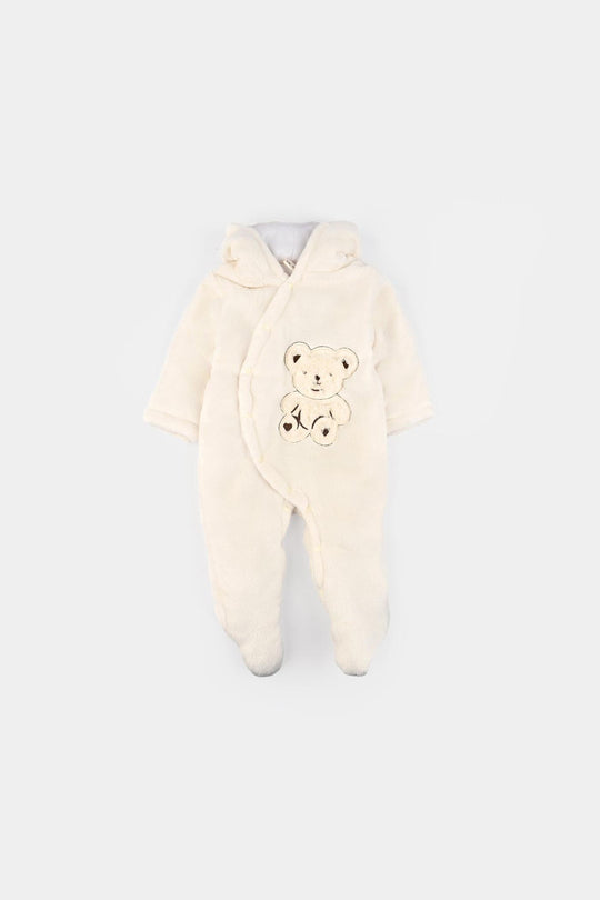 Infant Unisex Sherpa Romper-BEIGE