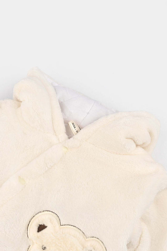Infant Unisex Sherpa Romper-BEIGE