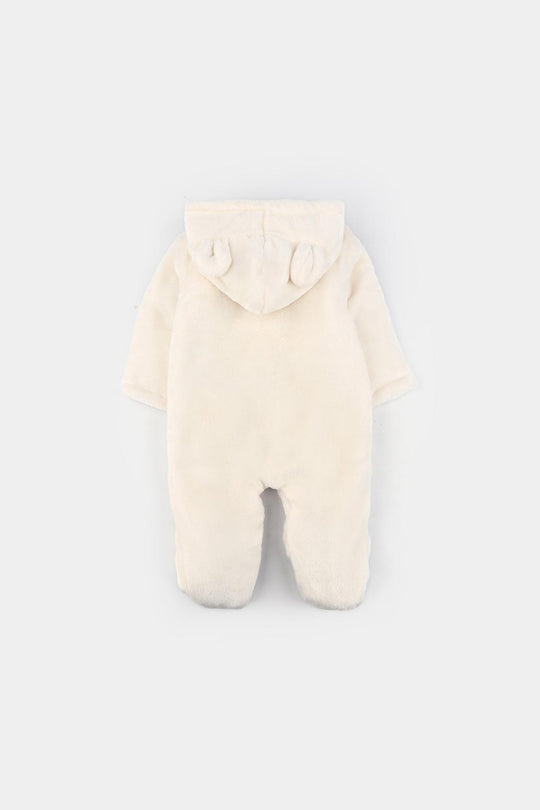 Infant Unisex Sherpa Romper-BEIGE