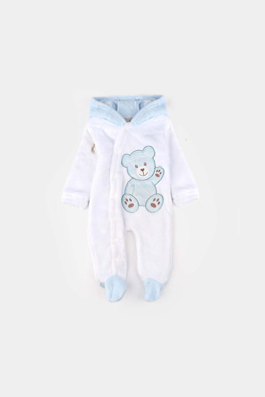 Infant Unisex Sherpa Romper-BLUE