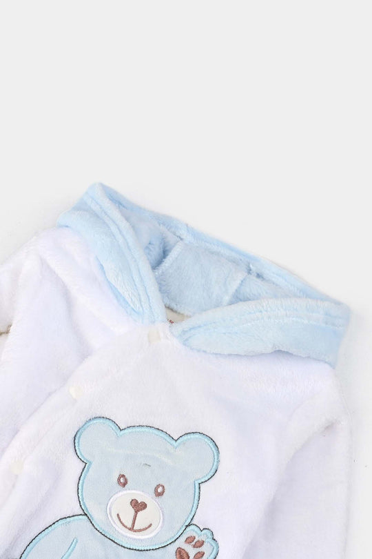 Infant Unisex Sherpa Romper-BLUE