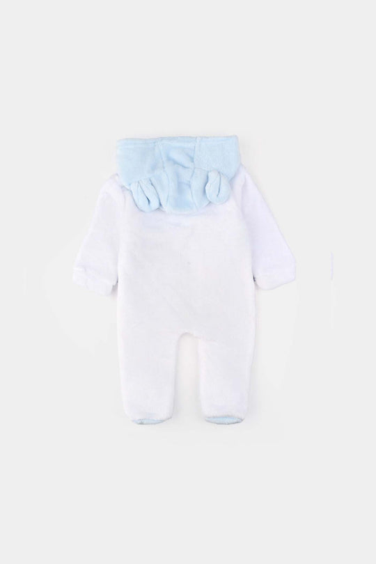 Infant Unisex Sherpa Romper-BLUE