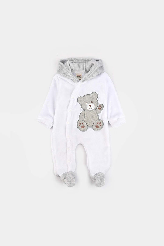 Infant Unisex Sherpa Romper-GREY