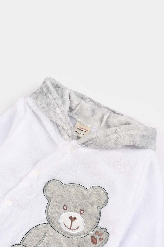 Infant Unisex Sherpa Romper-GREY