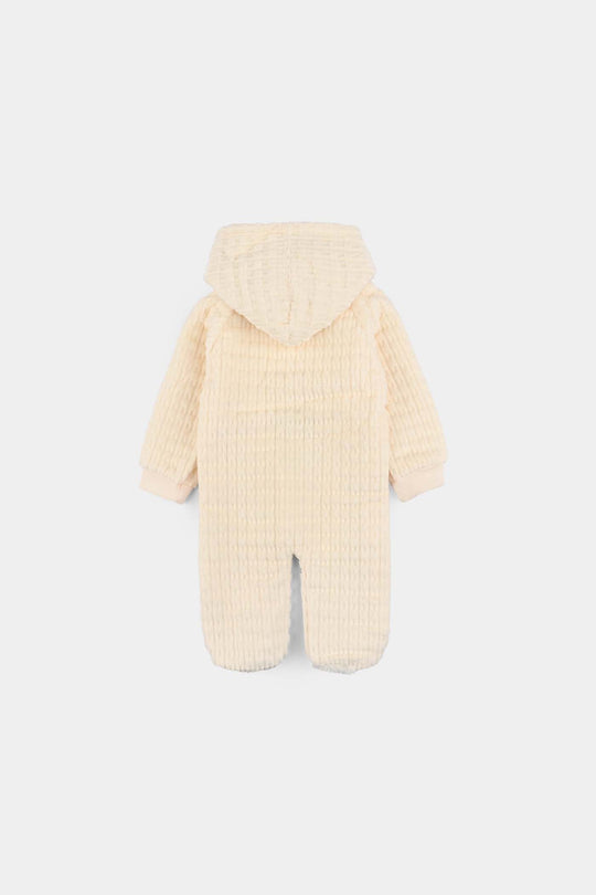 Infant Unisex Sherpa Romper-BEIGE