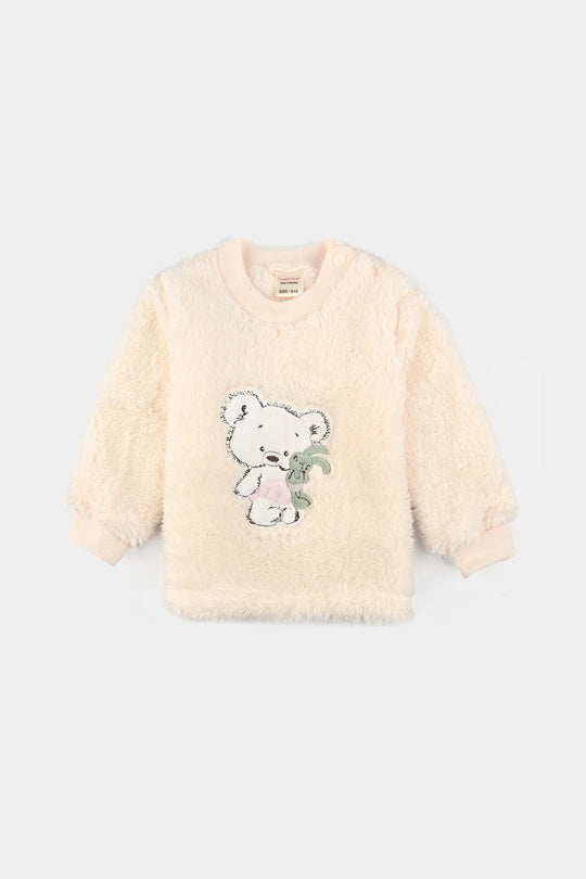 Infant Boys Faux Fur Suit-BEIGE