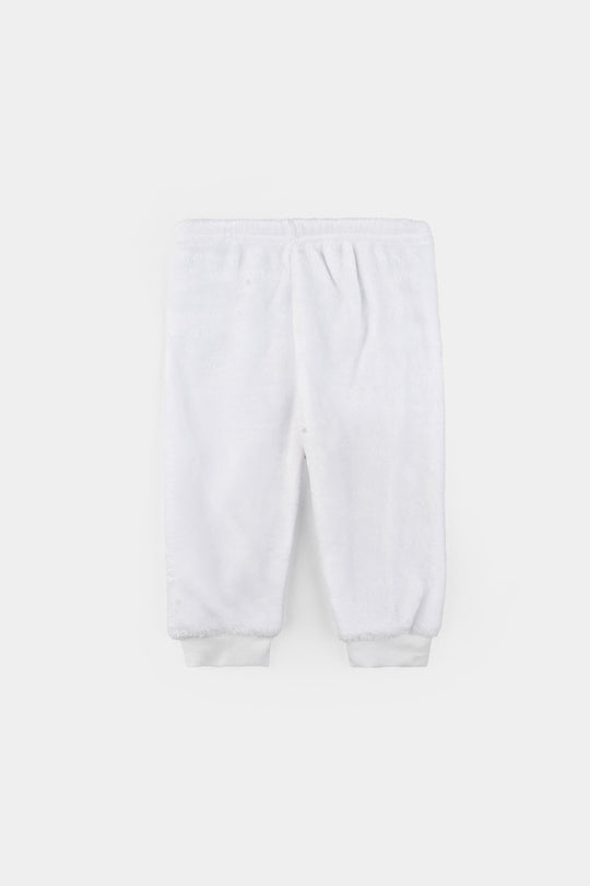 Infant Boys Faux fur Suit-White