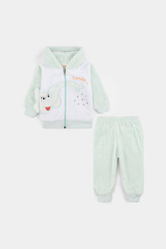 Infant Boys Faux fur Suit-GREEN