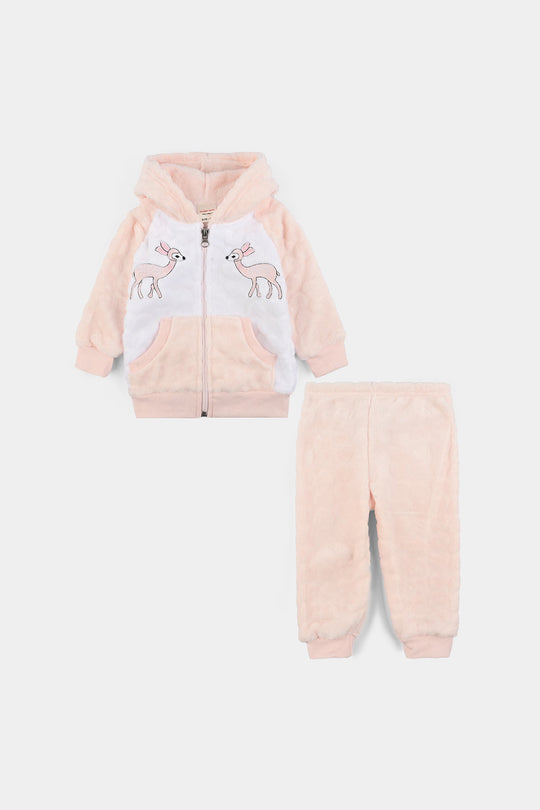 Infant Boys Sherpa Suit-White