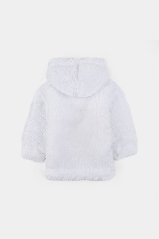Infant Boys Faux Fur Suit-White