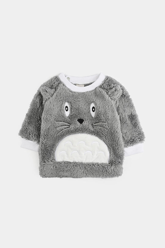Infant Boys Faux Fur Suit - GREY