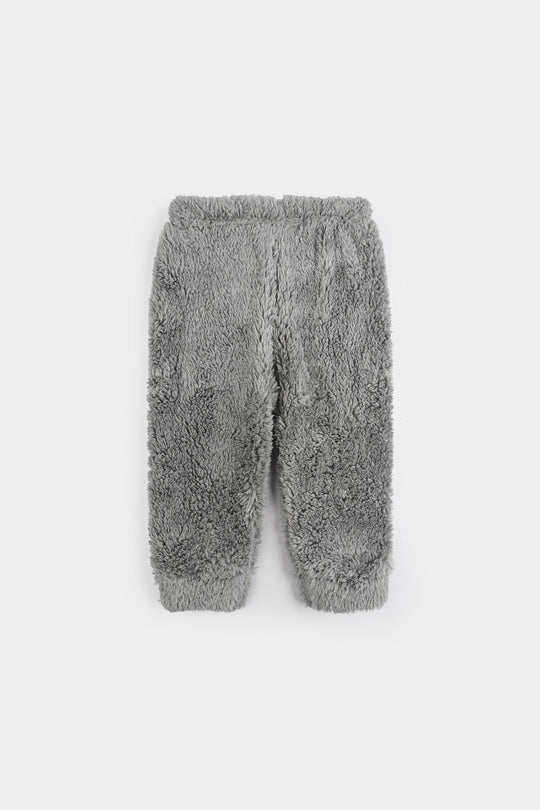 Infant Boys Faux Fur Suit - GREY