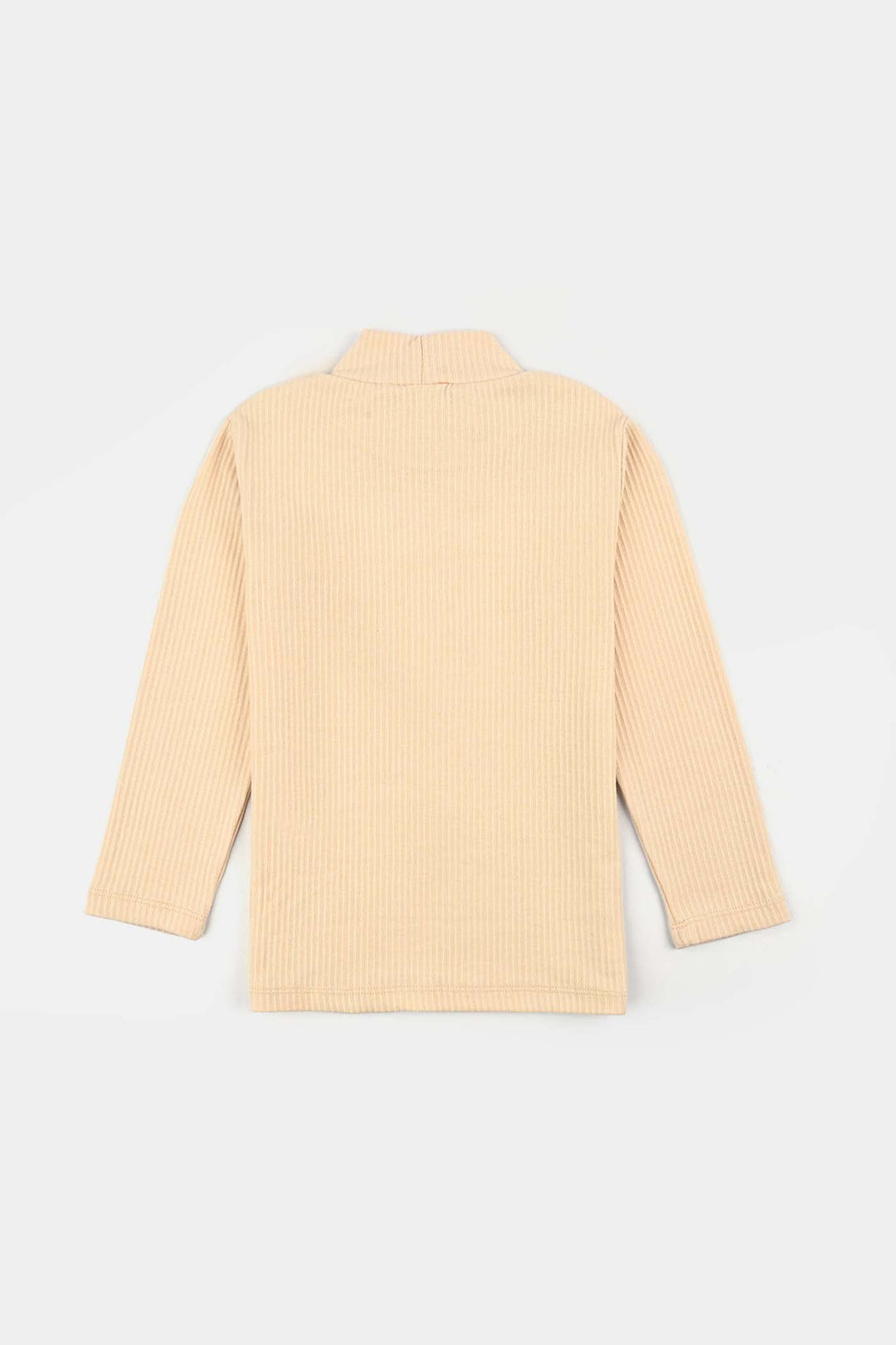 Boys Rib Turtle Neck T-Shirt - Wood.Ash