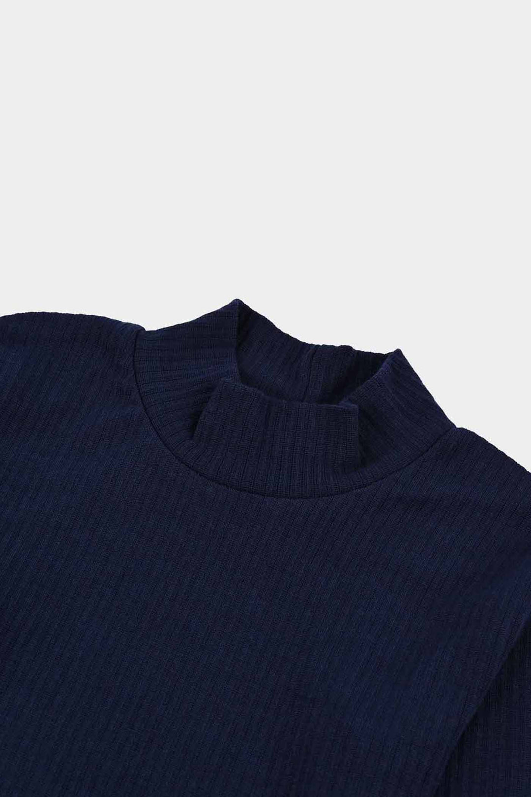 Boys Rib Turtle Neck T-Shirt - NAVY