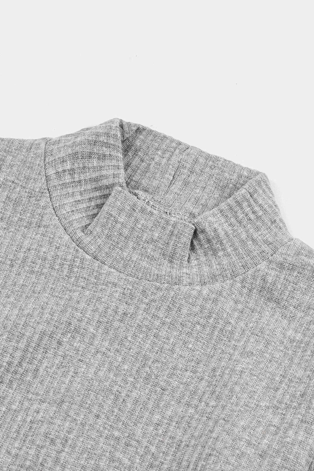 Boys Rib Turtle Neck T-Shirt - Dark.Grey