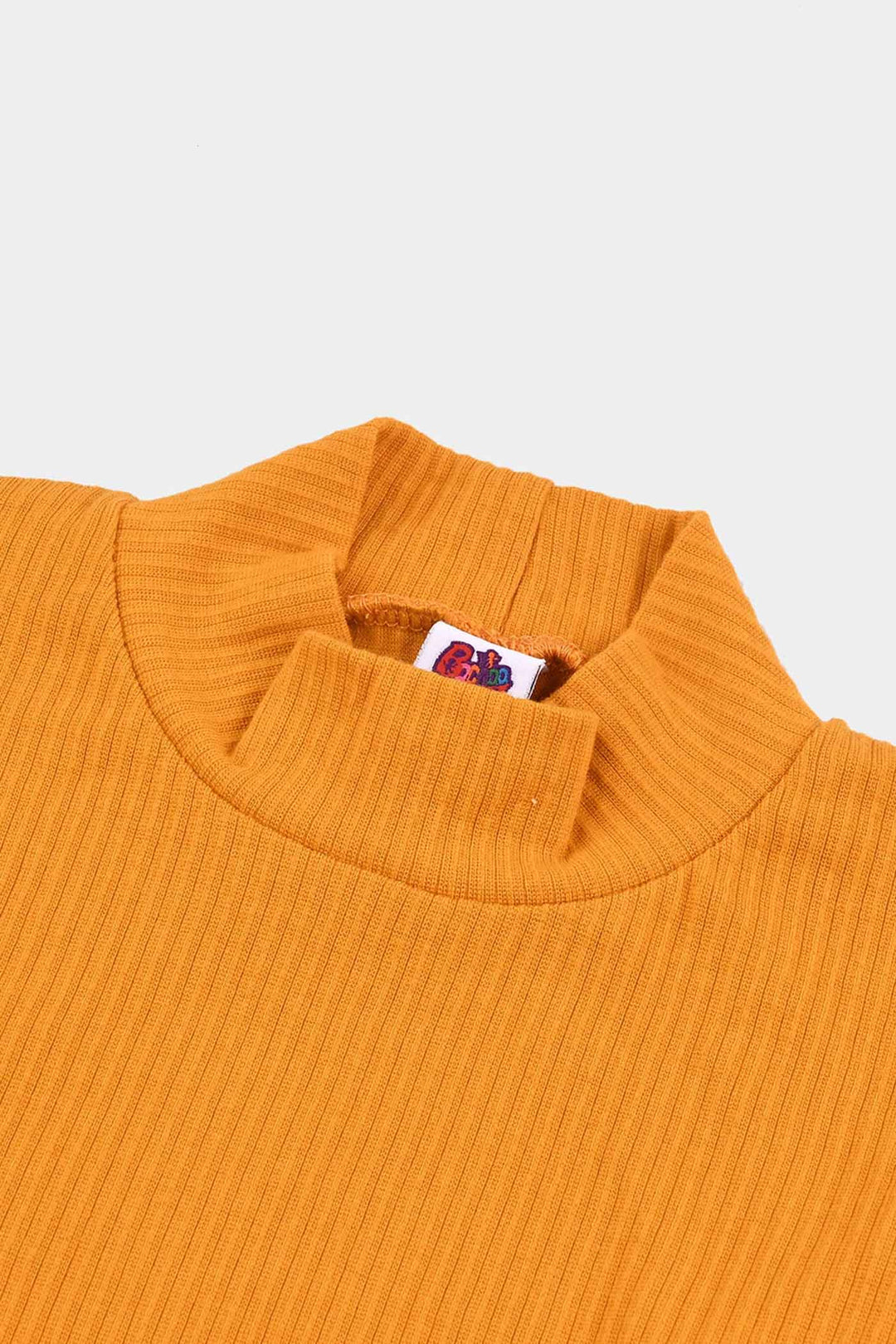 Girls Rib Turtle Neck T-Shirt - Sun.Flower