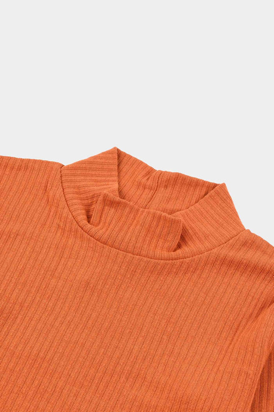 Girls Rib Turtle Neck T-Shirt - H.SunSet