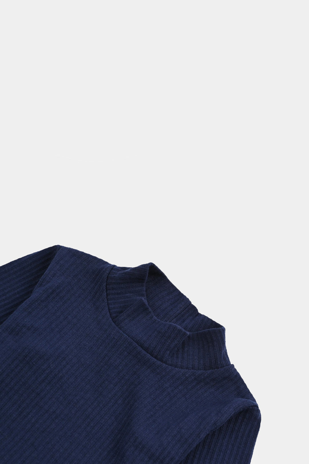 Infant Unisex Rib Turtle Neck T-Shirt - NAVY