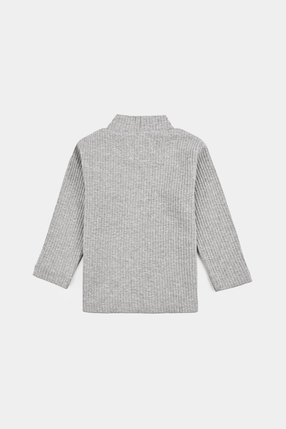 Infant Unisex Rib Turtle Neck T-Shirt - Dark.Grey