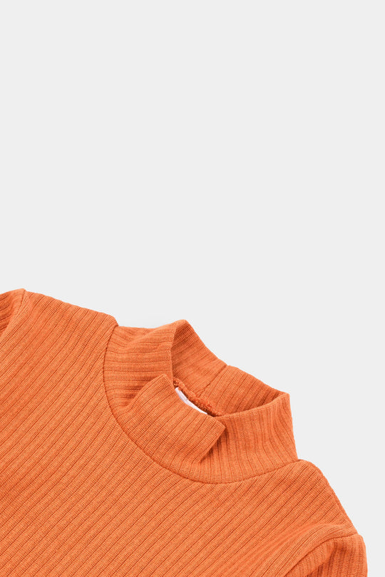 Infant Unisex Rib Turtle Neck T-Shirt - H.Sun Set