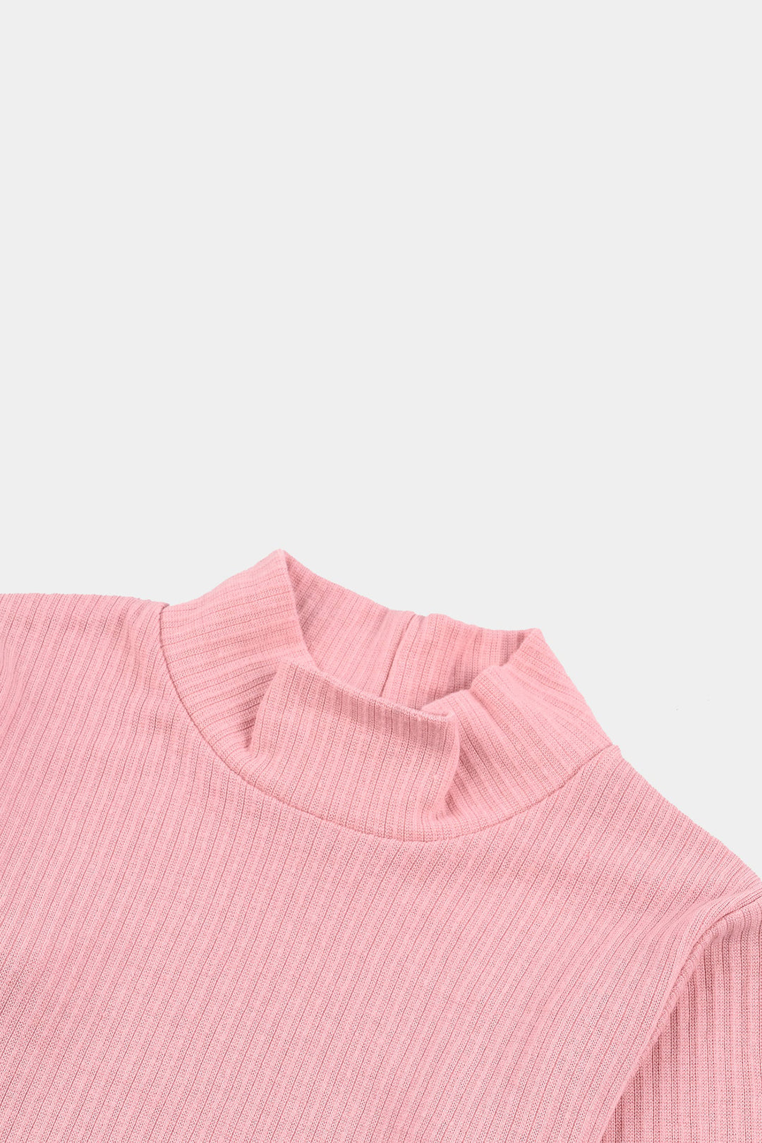 Infant Unisex Rib Turtle Neck T-Shirt - Candy.Pink