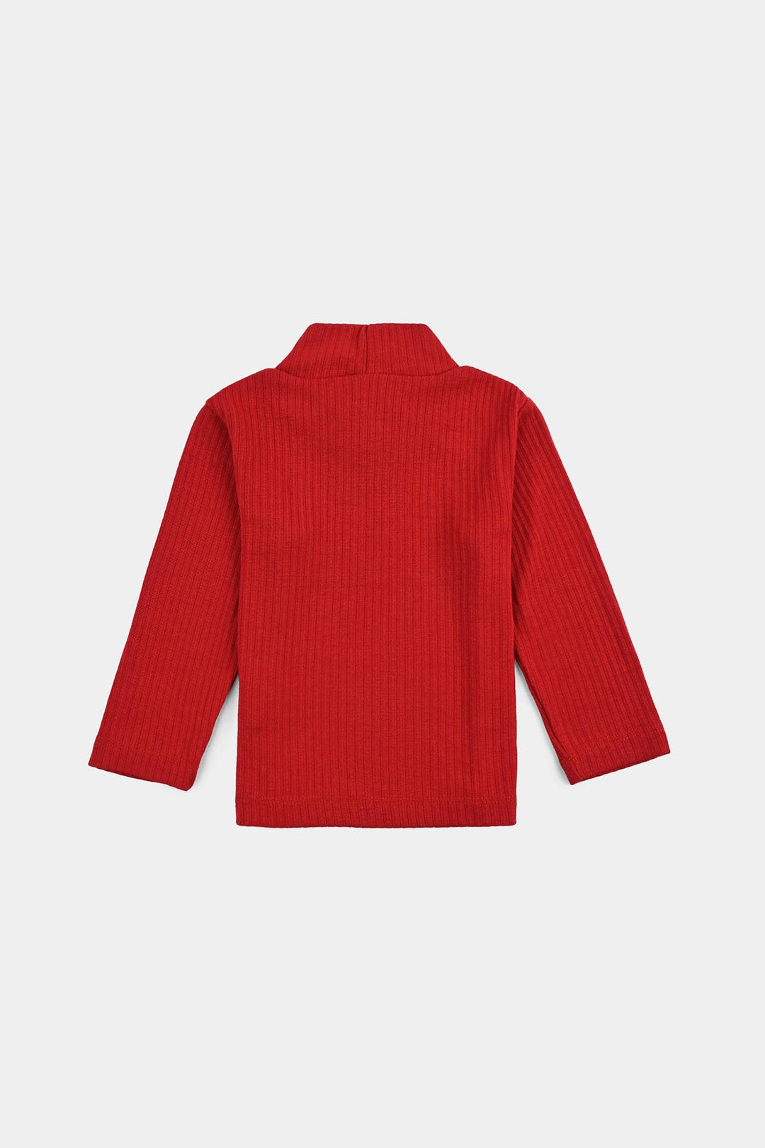 Infant Unisex Rib Turtle Neck T-Shirt - Red