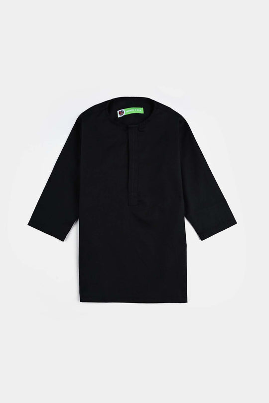 Infant Boys Cotton Poplin 3 Piece Suit-BLACK