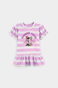Infant Girls Poly Jersey Frock SUMMER VIBES-Purple