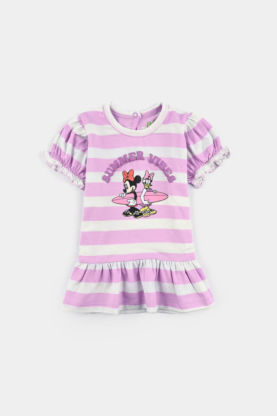 Infant Girls Poly Jersey Frock SUMMER VIBES-Purple