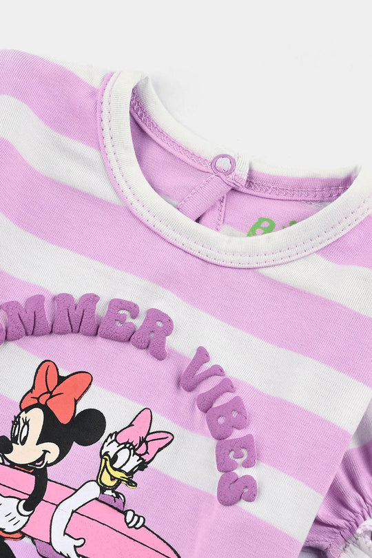 Infant Girls Poly Jersey Frock SUMMER VIBES-Purple