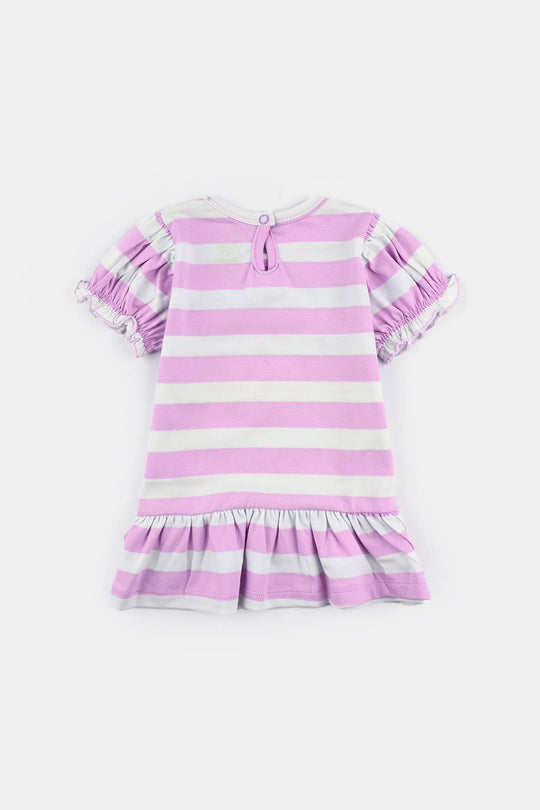 Infant Girls Poly Jersey Frock SUMMER VIBES-Purple